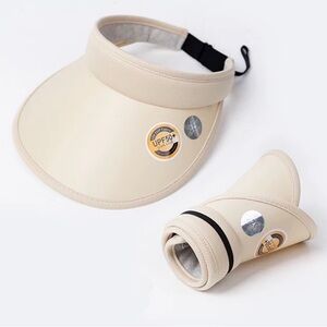 UPF 50+ Foldable Travel Sun Hat | Beige | 22–24.4 in